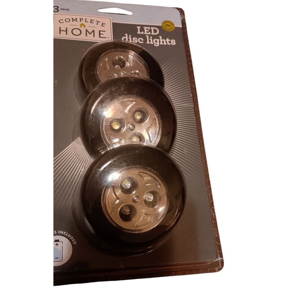 Complete Home Led Disc Lights 3 Pack Black NWT
